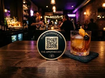 Client hotel lobby and restaurant contactless menus