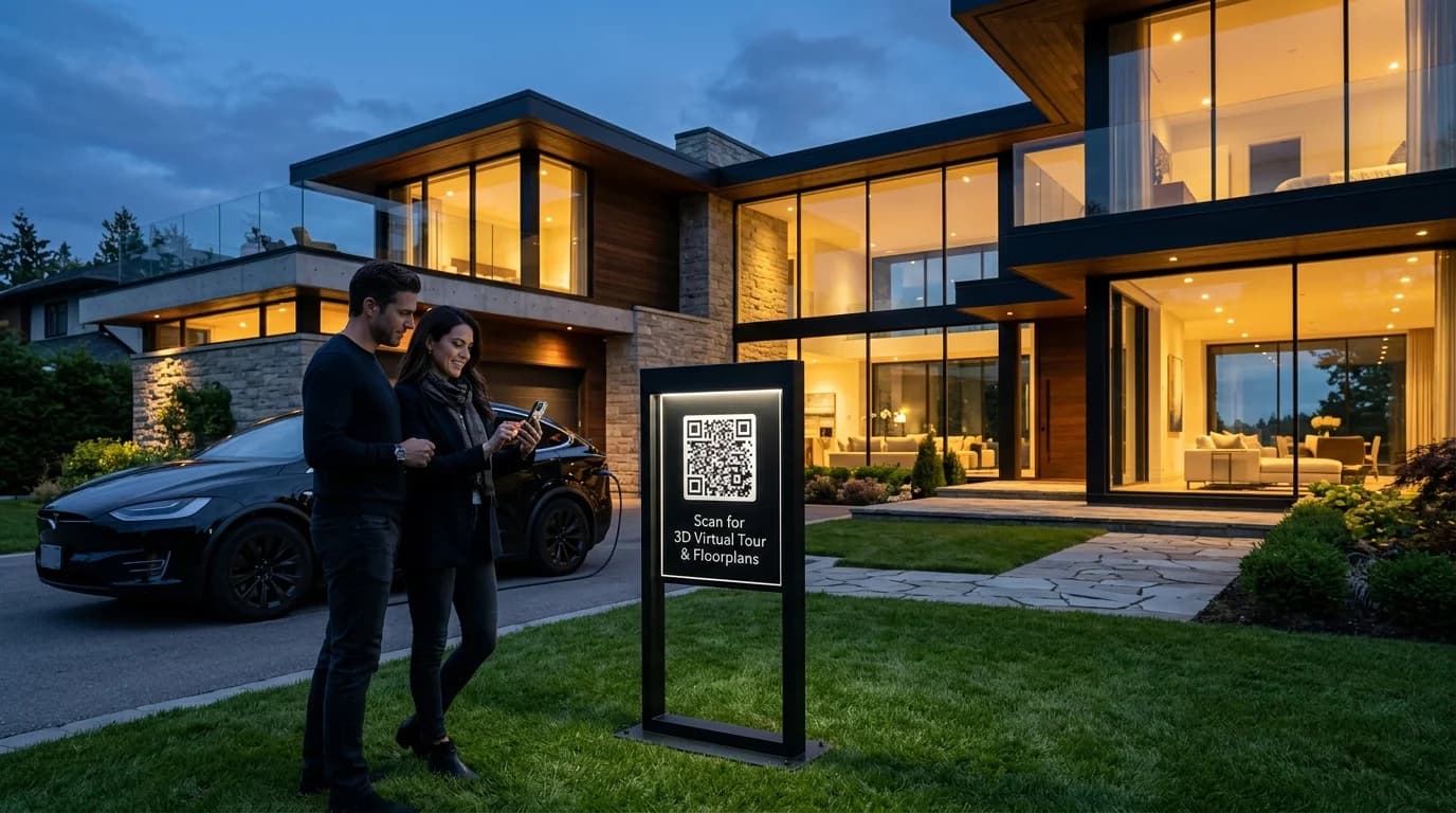 Lead capture from luxury real estate and architectural signage scan